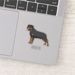 Adesivo Ilustração de desenho animado de cão rottweiler
