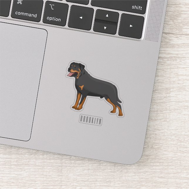 Adesivo Ilustração de desenho animado de cão rottweiler (Detalhe)
