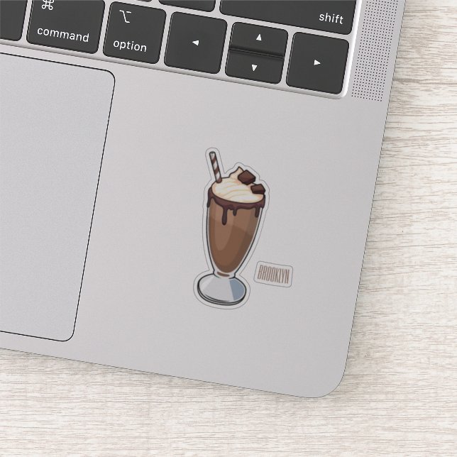 Adesivo Ilustração de desenho animado de Chocolate Milksha (Detalhe)