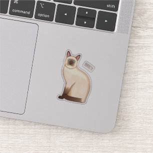 Adesivo Ilustração de desenho animado de gato siamês