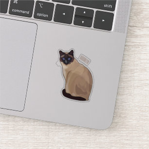 Adesivo Ilustração de desenho animado de gato siamês