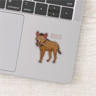 Adesivo Ilustração de desenho animado de Hyena e flores