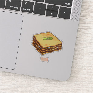 Adesivo Ilustração de desenho animado de Lasagna
