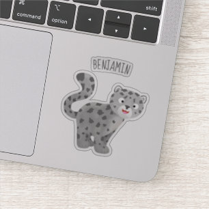Adesivo Ilustração de desenho animado de leopardo-da-nev