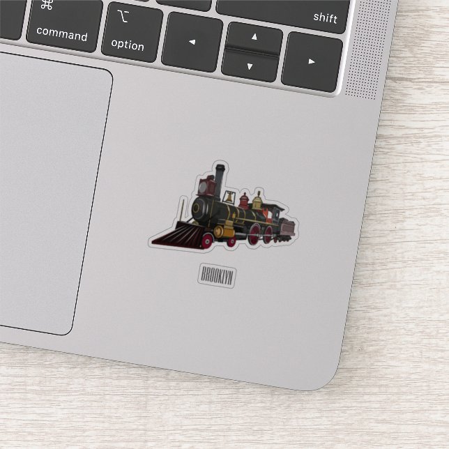 Adesivo Ilustração de desenho animado de locomotiva a vapo (Detalhe)