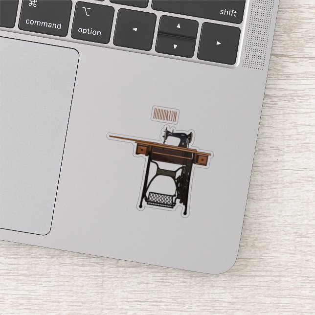 Adesivo Ilustração de desenho animado de máquina de costur (Detalhe)