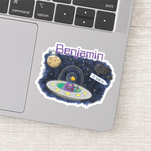 Adesivo Ilustração de desenho animado de navio espacial OV (Detalhe)