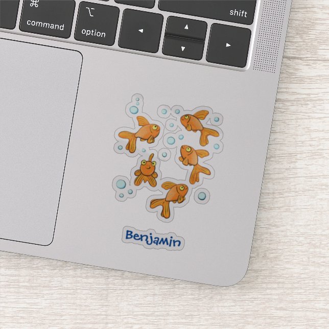 Adesivo Ilustração de desenho animado de peixe-dourado-lar (Detalhe)