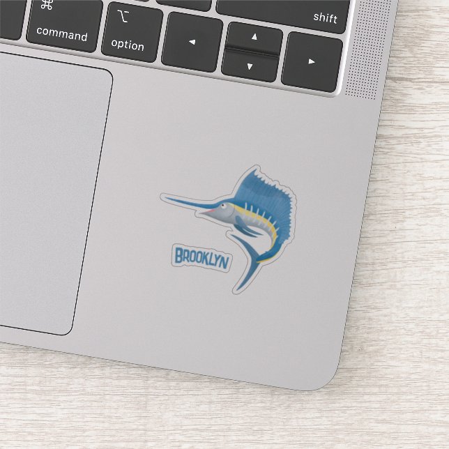 Adesivo Ilustração de desenho animado de peixe-espada (Detalhe)