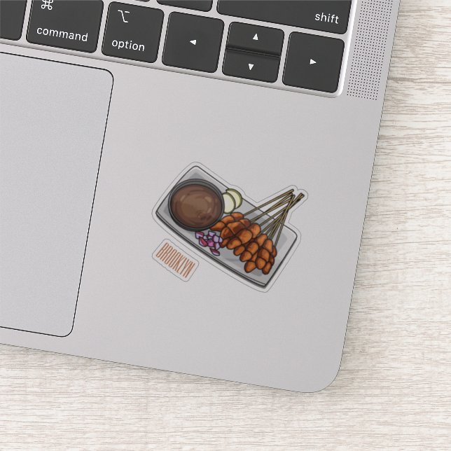 Adesivo Ilustração de desenho animado de Satay (Detalhe)