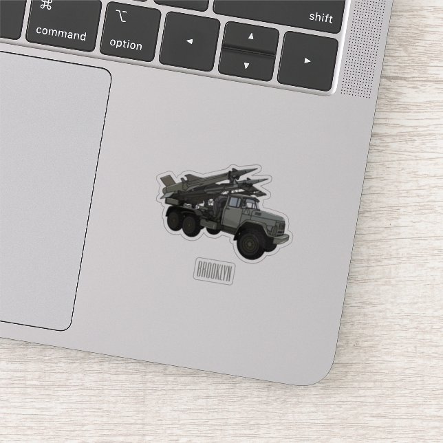 Adesivo Ilustração de desenho animado de veículos mísseis (Detalhe)