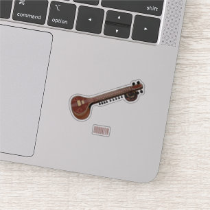 Adesivo Ilustração de desenho animado de violão