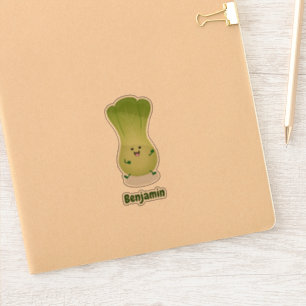 Adesivo Ilustração de desenho de bebê bok choy fofo