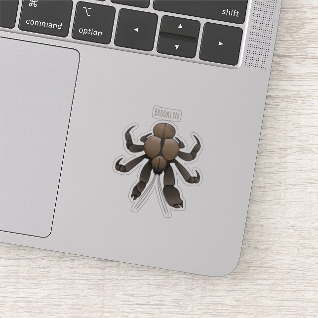 Adesivo Ilustração de desenho de caranguejo de coco (Detalhe)