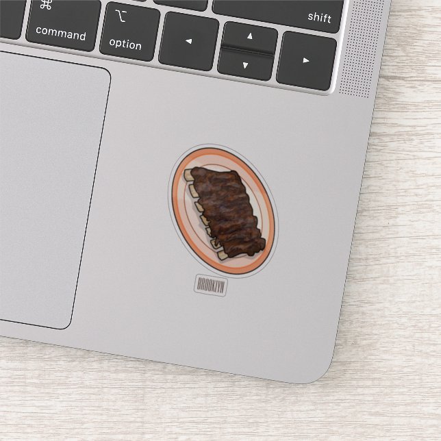 Adesivo Ilustração de desenho de costelas curtas (Detalhe)