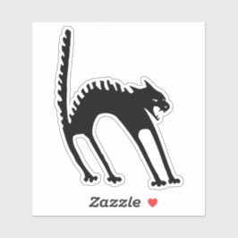 Adesivo Ilustração de Dia das Bruxas de Gato Louco