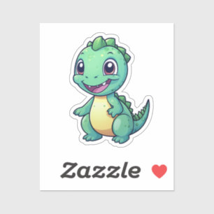 Adesivo Ilustração de dinossauro de desenho animado