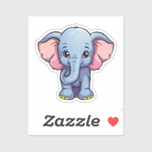 Adesivo Ilustração de elefante de desenho animado