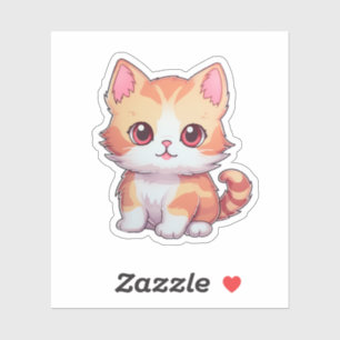 Adesivo Ilustração de gato animado
