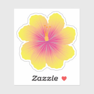 Adesivo Ilustração de Hibisco Amarelo