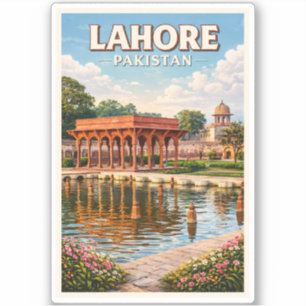 Adesivo Ilustração de Jardins do Paquistão em Lahore, Arte