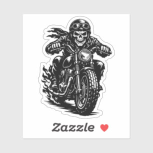 Adesivo Ilustração de Motocicleta de Esqueleto de Motocicl