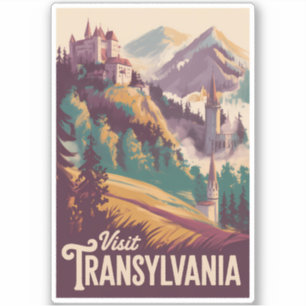 Adesivo Ilustração de Paisagem da Transilvânia Arte de Via