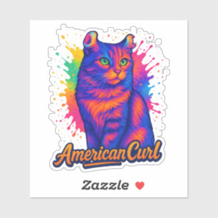 Adesivo Ilustração de Pop de Arte de Curl Americano Vibran