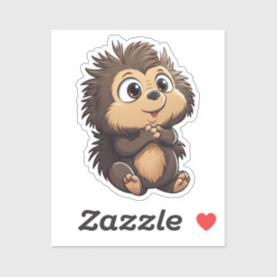 Adesivo Ilustração de porcupina de desenho animado