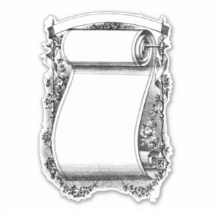 Adesivo Ilustração de rolagem floral fundamental
