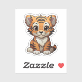 Adesivo Ilustração de tigre de desenho animado