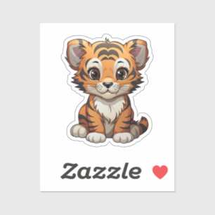 Adesivo Ilustração de tigre de desenho animado