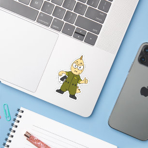 Adesivo Ilustração De Um Piloto De Jato De Allosaurus.