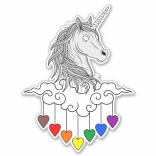 Adesivo Ilustração de Unicórnio Mágico Arte de Design