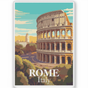 Adesivo Ilustração de Viagem Coliseu de Roma Itália