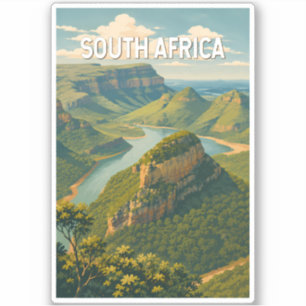 Adesivo Ilustração de Viagem de Arte Vintage da África do