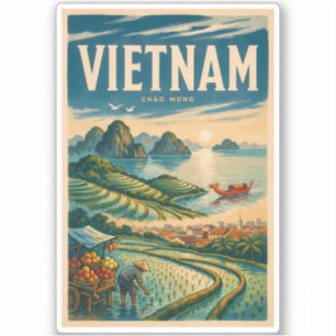 Adesivo Ilustração de Viagem de Arte Vintage da Cultura do