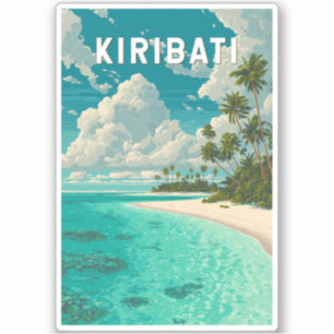 Adesivo Ilustração de viagem de Kiribati Arte Vintage