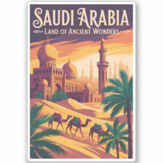 Adesivo Ilustração de viagem do deserto da Arábia Saudita