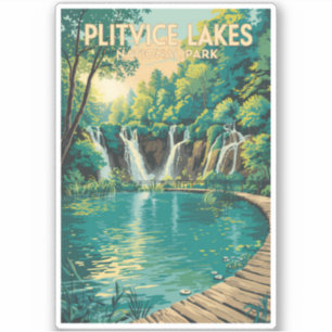 Adesivo Ilustração de Viagem do Parque Nacional dos Lagos