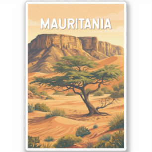 Adesivo Ilustração de viagem vintage da Mauritânia