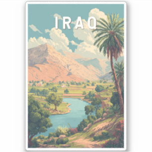 Adesivo Ilustração de viagem vintage do Iraque