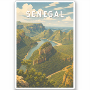 Adesivo Ilustração de viagem vintage do Senegal