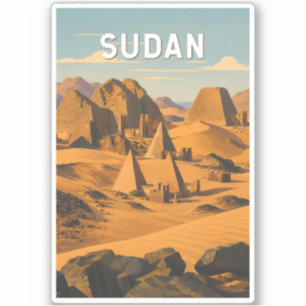 Adesivo Ilustração de viagem vintage do Sudão