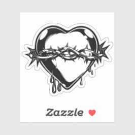 Adesivo Ilustração de vintagem cardíaca hemorrágica