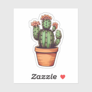 Adesivo Ilustração do cacto de desenho animado