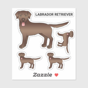 Adesivo Ilustração do Cão de Cartoon Brown Labrador Retrie