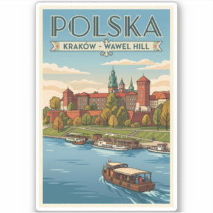 Adesivo Ilustração do Castelo Real de Wawel na Polônia Art