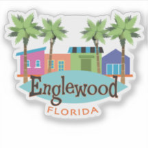 Ilustração do Estilo Retroativo Englewood Florida