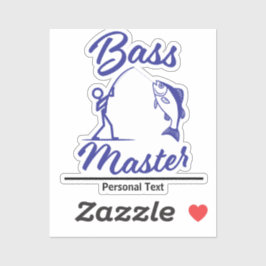 Adesivo Ilustração do Homem de Pau Bass Master, personaliz